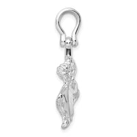Load image into Gallery viewer, De-Ani Sterling Silver Rhodium-Plated Polished 3D Anchor with Mermaid Pendant
