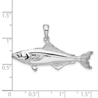 Load image into Gallery viewer, De-Ani Sterling Silver Rhodium-Plated Polished 3D Cobia Fish Pendant
