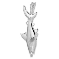 Load image into Gallery viewer, De-Ani Sterling Silver Rhod-plated Polished 3D Hammerhead Shark Pendant
