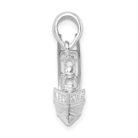 Load image into Gallery viewer, De-Ani Sterling Silver Rhodium-Plated Polished 3D Sportfishing Boat Pendant

