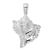 Load image into Gallery viewer, De-Ani Sterling Silver Rhodium-Plated Polished Conch Shell Pendant

