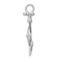 Load image into Gallery viewer, De-Ani Sterling Silver Rhodium-Plated Polished 3D Large Anchor with Compass Pendant
