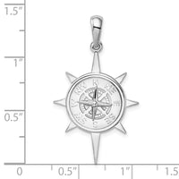 Load image into Gallery viewer, De-Ani Sterling Silver Rhodium-Plated Polished Star Frame Compass Pendant
