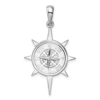 Load image into Gallery viewer, De-Ani Sterling Silver Rhodium-Plated Polished Star Frame Compass Pendant
