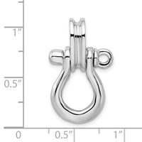 Load image into Gallery viewer, De-Ani Sterling Silver Rhodium-Plated 3D Large Shackle Link with Pulley Pendant
