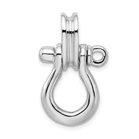 Load image into Gallery viewer, De-Ani Sterling Silver Rhodium-Plated 3D Large Shackle Link with Pulley Pendant
