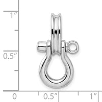 Load image into Gallery viewer, De-Ani Sterling Silver Rhodium-Plated 3D Medium Shackle Link with Pulley Pendant
