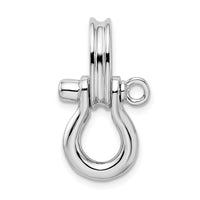 Load image into Gallery viewer, De-Ani Sterling Silver Rhodium-Plated 3D Medium Shackle Link with Pulley Pendant
