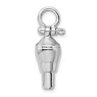 Load image into Gallery viewer, De-Ani Sterling Silver Rhodium-Plated Polished 3D Swivel with Shackle Bail Pendant
