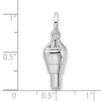 Load image into Gallery viewer, De-Ani Sterling Silver Rhodium-Plated Polished 3D Swivel with Shackle Bail Pendant
