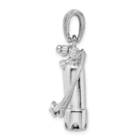 Load image into Gallery viewer, De-Ani Sterling Silver Rhodium-Plated Polished 3D Scuba Tanks with Hose Pendant
