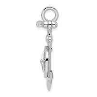 Load image into Gallery viewer, De-Ani Sterling Silver Rhodium-Plated 3D Small Anchor with Compass Pendant
