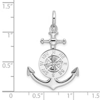 Load image into Gallery viewer, De-Ani Sterling Silver Rhodium-Plated 3D Small Anchor with Compass Pendant

