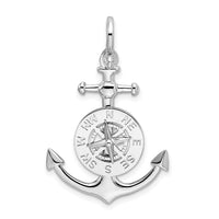 Load image into Gallery viewer, De-Ani Sterling Silver Rhodium-Plated 3D Small Anchor with Compass Pendant
