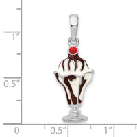 Load image into Gallery viewer, De-Ani Sterling Silver Rhodium-Plated Enameled Chocolate Sundae Pendant
