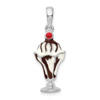Load image into Gallery viewer, De-Ani Sterling Silver Rhodium-Plated Enameled Chocolate Sundae Pendant
