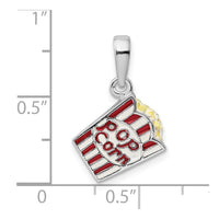 Load image into Gallery viewer, De-Ani Sterling Silver Rhodium-Plated 3D Enameled Bag of Popcorn Pendant
