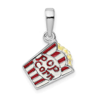 Load image into Gallery viewer, De-Ani Sterling Silver Rhodium-Plated 3D Enameled Bag of Popcorn Pendant
