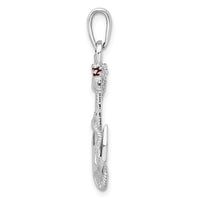 Load image into Gallery viewer, De-Ani Sterling Silver Rhodium-Plated Enameled Anchor with Rope Pendant
