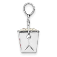 Load image into Gallery viewer, De-Ani Sterling Silver Rhodium-Plated 3D Moveable Enameled Chinese Takeout Pendant
