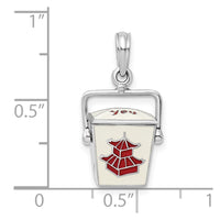 Load image into Gallery viewer, De-Ani Sterling Silver Rhodium-Plated 3D Moveable Enameled Chinese Takeout Pendant
