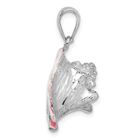 Load image into Gallery viewer, De-Ani Sterling Silver Rhodium-Plated Enameled Large Conch Shell Pendant
