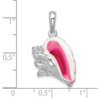 Load image into Gallery viewer, De-Ani Sterling Silver Rhodium-Plated Enameled Large Conch Shell Pendant
