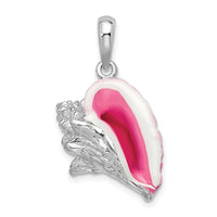 Load image into Gallery viewer, De-Ani Sterling Silver Rhodium-Plated Enameled Large Conch Shell Pendant
