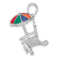 Load image into Gallery viewer, De-Ani Sterling Silver Polished 3D Enameled Adirondack Chair Pendant
