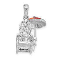Load image into Gallery viewer, De-Ani Sterling Silver Polished 3D Enameled Adirondack Chair Pendant
