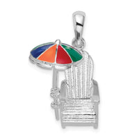 Load image into Gallery viewer, De-Ani Sterling Silver Polished 3D Enameled Adirondack Chair Pendant
