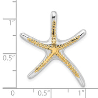 Load image into Gallery viewer, De-Ani Sterling Silver Rhodium-Plated Dancing Starfish with 14k Accent Slide
