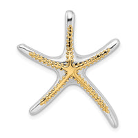 Load image into Gallery viewer, De-Ani Sterling Silver Rhodium-Plated Dancing Starfish with 14k Accent Slide
