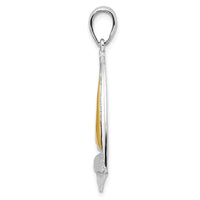 Load image into Gallery viewer, De-Ani Sterling Silver Rhodium-Plated Polished Sailboat with 14k Accent Pendant
