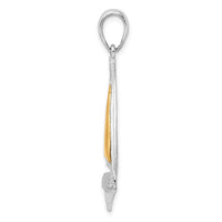Load image into Gallery viewer, De-Ani Sterling Silver Rhodium-Plated Polished Sailboat with 14k Sail Pendant
