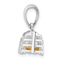 Load image into Gallery viewer, De-Ani Sterling Silver Rhodium-Plated Moveable 3D Trap with 14k Lobster Pendant
