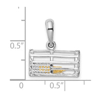 Load image into Gallery viewer, De-Ani Sterling Silver Rhodium-Plated Moveable 3D Trap with 14k Lobster Pendant
