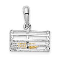 Load image into Gallery viewer, De-Ani Sterling Silver Rhodium-Plated Moveable 3D Trap with 14k Lobster Pendant
