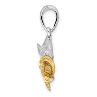 Load image into Gallery viewer, De-Ani Sterling Silver Rhodium-Plated Jumping Bass with 14k Accents Pendant

