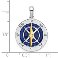 Load image into Gallery viewer, De-Ani Sterling Silver Rhodium-Plated Enameled Compass with 14k Moving Needle Pendant
