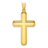 Load image into Gallery viewer, Sterling Silver Gold-tone Polished Solid Cross Pendant
