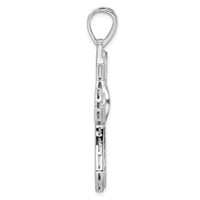 Load image into Gallery viewer, Sterling Silver Rhodium-plated Polished CZ Cross Pendant
