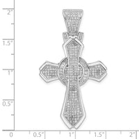 Load image into Gallery viewer, Sterling Silver Rhodium-plated Polished CZ Cross Pendant
