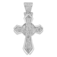 Load image into Gallery viewer, Sterling Silver Rhodium-plated Polished CZ Cross Pendant
