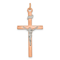 Load image into Gallery viewer, Sterling Silver Rose Gold-plated INRI Crucifix Cross Pendant
