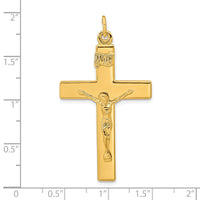 Load image into Gallery viewer, Sterling Silver Gold-plated Polished INRI Crucifix Cross Pendant
