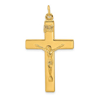 Load image into Gallery viewer, Sterling Silver Gold-plated Polished INRI Crucifix Cross Pendant
