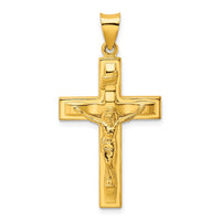 Load image into Gallery viewer, Sterling Silver Gold-tone Polished Solid INRI Crucifix Pendant
