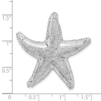 Load image into Gallery viewer, De-Ani Sterling Silver Rhodium-Plated Polished and Textured Starfish Slide
