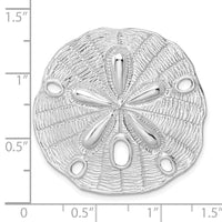 Load image into Gallery viewer, De-Ani Sterling Silver Rhodium-Plated Polished and Textured Large Sand Dollar Slide
